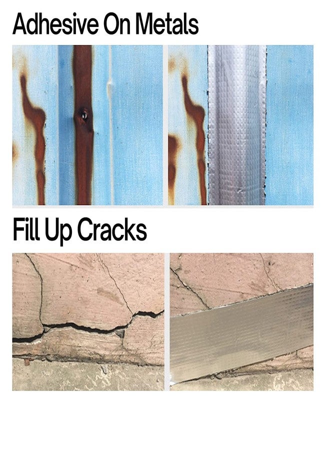 VBM شريط VBM المقاوم للماء لإصلاح تسربات الأنابيب، حل لتسربات مياه الأسقف، شريط من رقائق الألومنيوم، شريط لاصق مقاوم للماء، شريط مانع للتسرب من مطاط البوتيل لإصلاح الشقوق السطحية والأنابيب (10 سم × 5 م) - Image 5